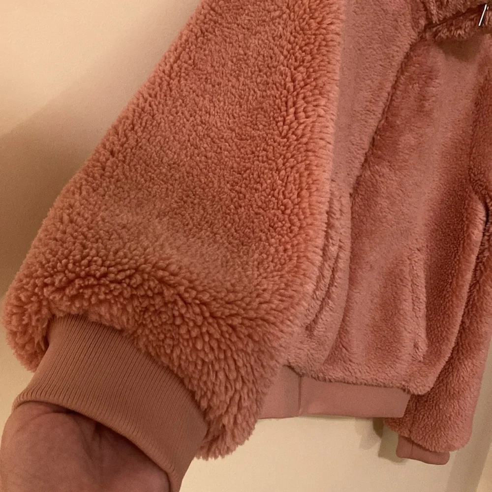 Loft Faux Fur Pink Winter Bomber Coat Size XL women’s NWT - Picture 7 of 12